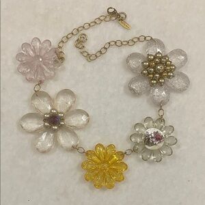 Lenora Dame Anthropologie 2000’s Floral Necklace with Gold Accents.